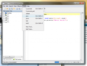 Selecting a Tool to run